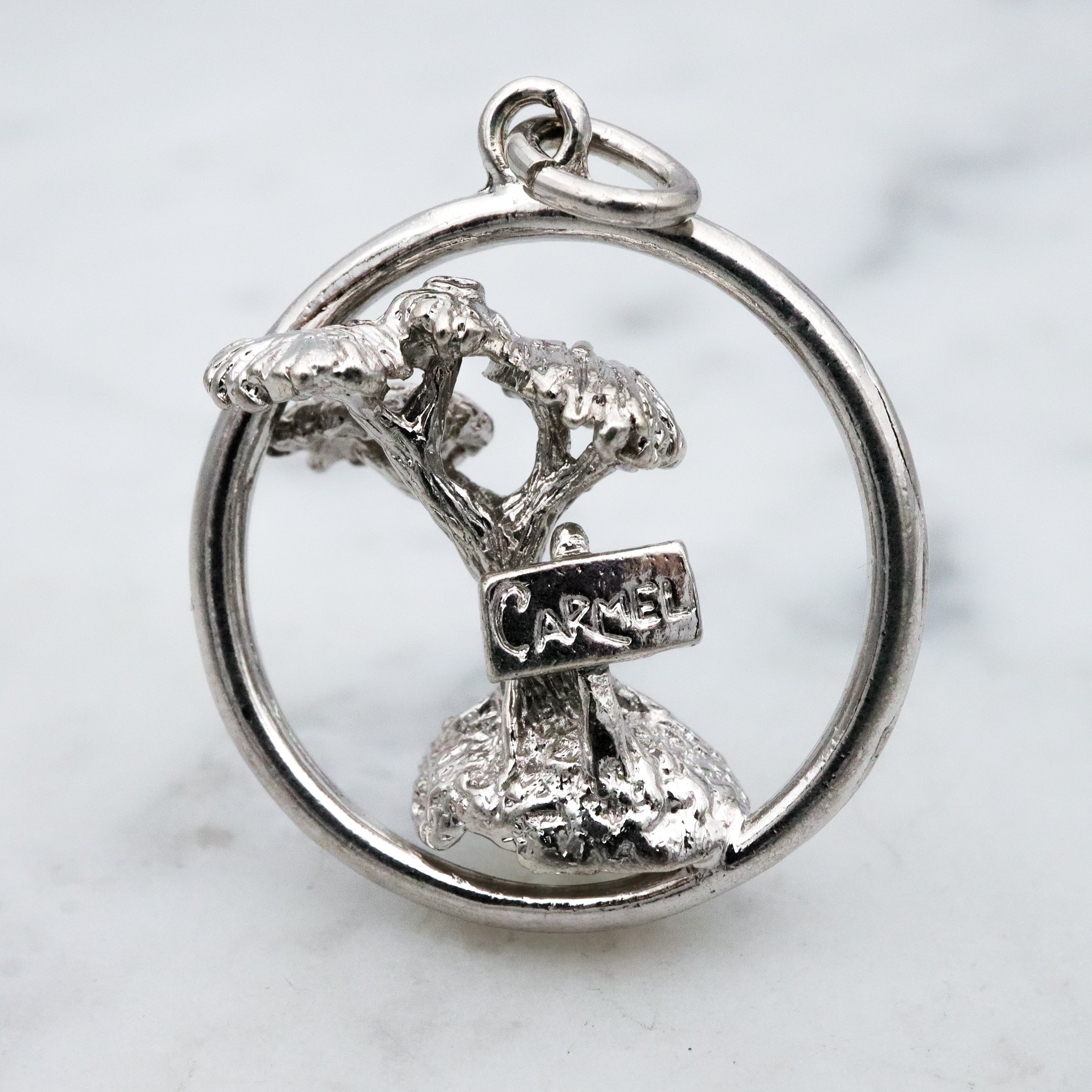 Vintage sterling "Carmel" tree pop-out charm pendant